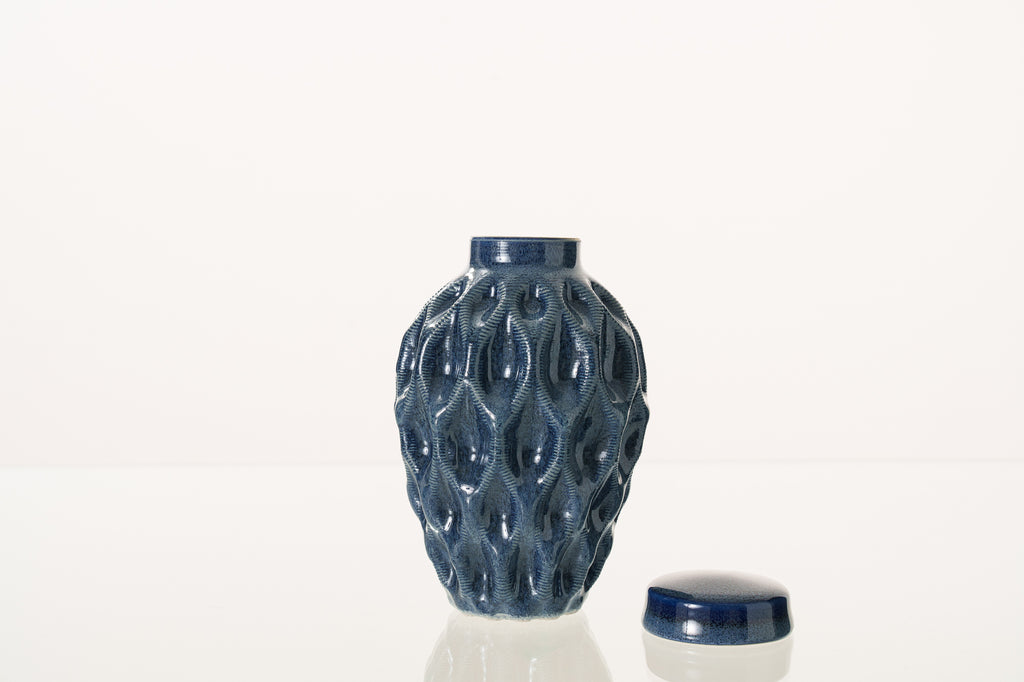 Urne Funéraire Pour Animaux de Compagnie – Mélange bleu | Urne en céramique imprimée en 3D