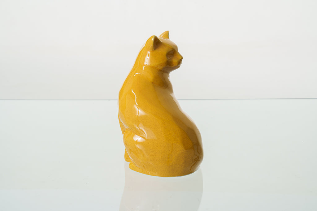 Urne Funéraire Chat – "Félix" - Jaune | Urne animaux en céramique