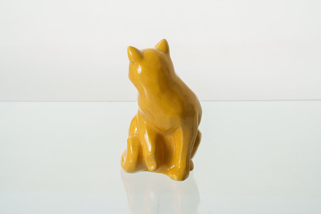 Urne Funéraire Chat – "Félix" - Jaune | Urne animaux en céramique