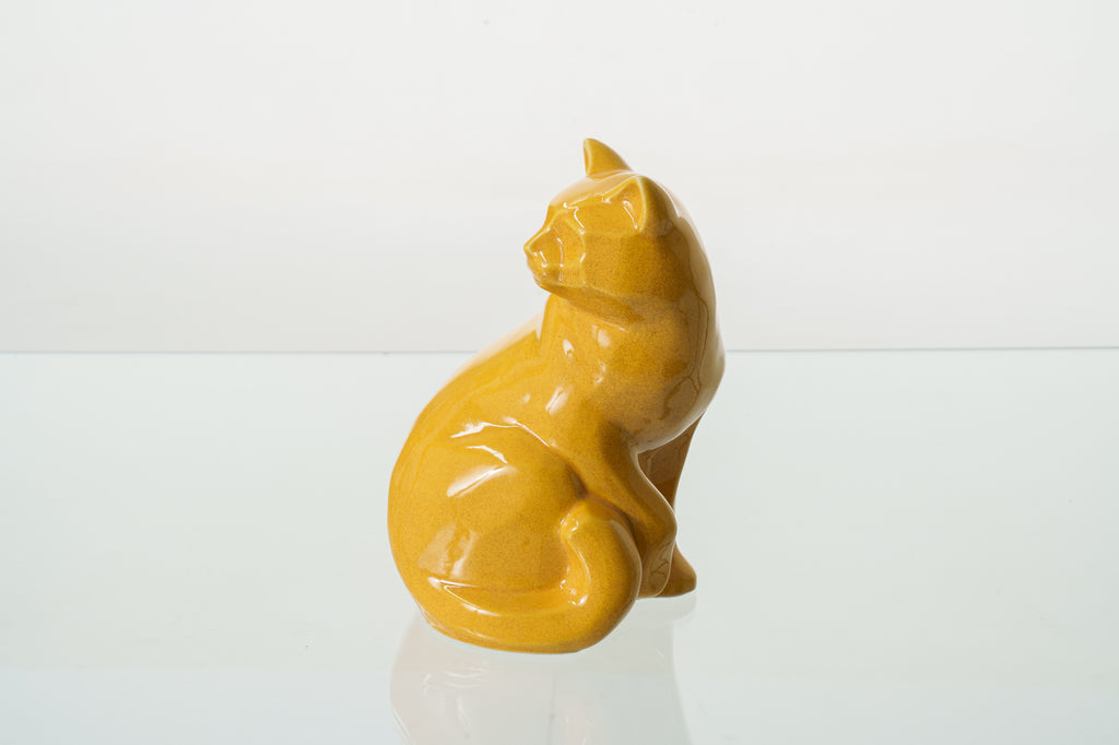 Urne Funéraire Chat – "Félix" - Jaune | Urne animaux en céramique