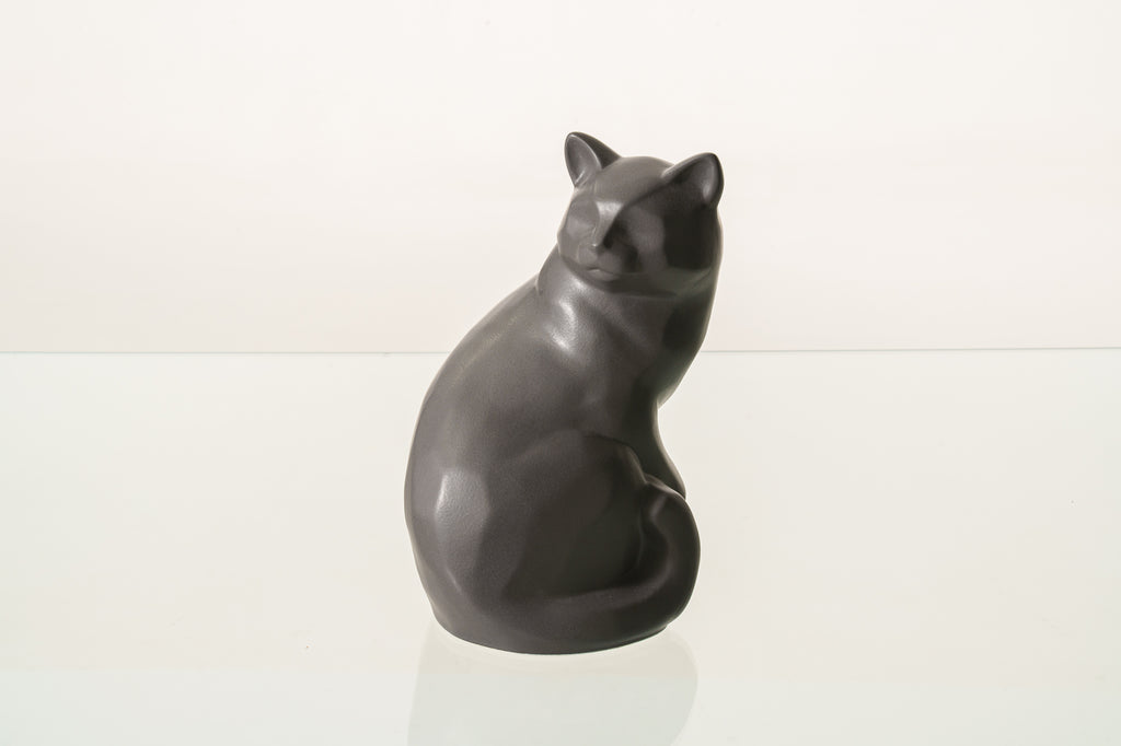 Urne Funéraire Chat – "Félix" - Gris Mat | Urne animaux en céramique