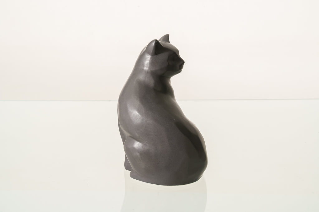 Urne Funéraire Chat – "Félix" - Gris Mat | Urne animaux en céramique