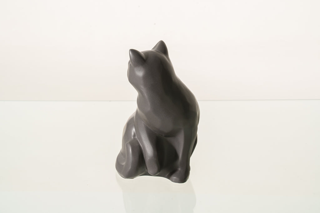 Urne Funéraire Chat – "Félix" - Gris Mat | Urne animaux en céramique