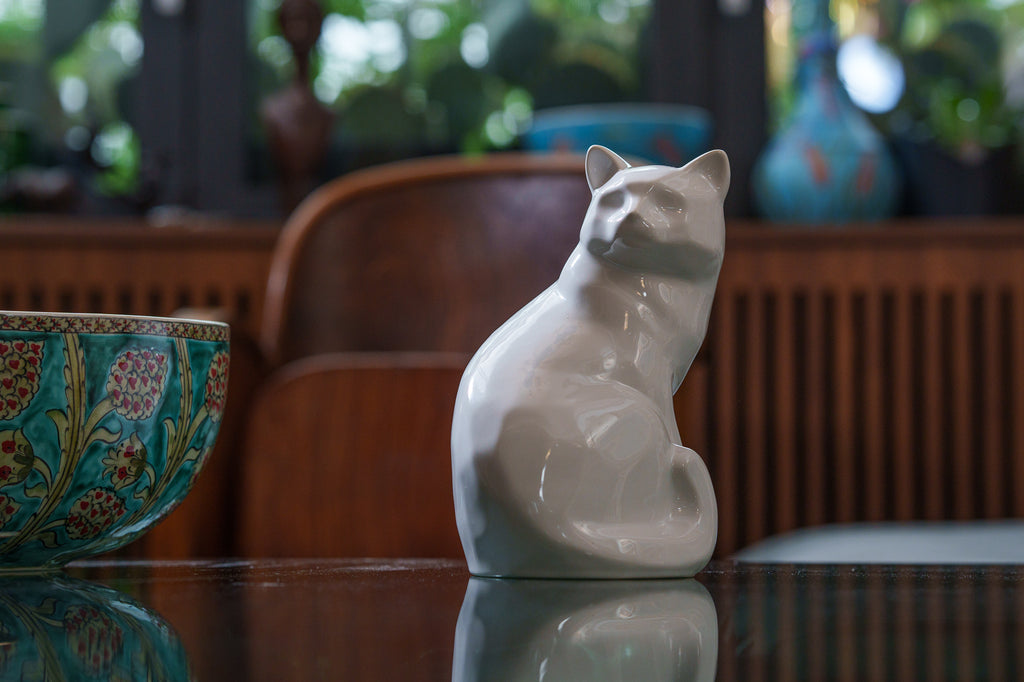 Urne Funéraire Chat – "Félix" - Blanc | Urne animaux en céramique
