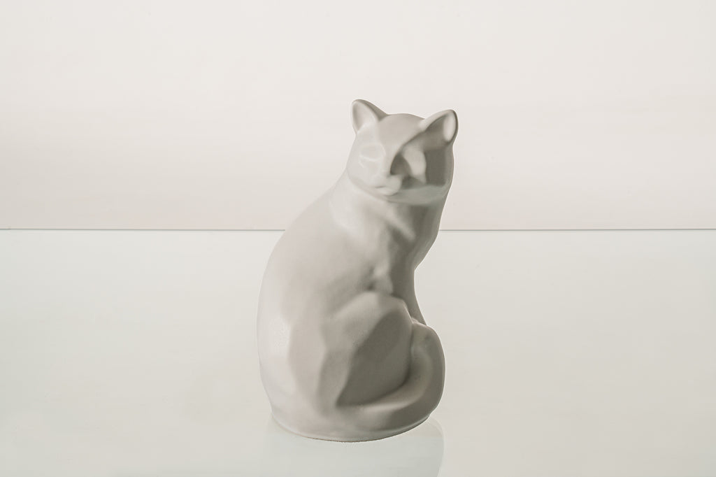 Urne Funéraire Chat – "Félix" - Blanc Mat | Urne animaux en céramique
