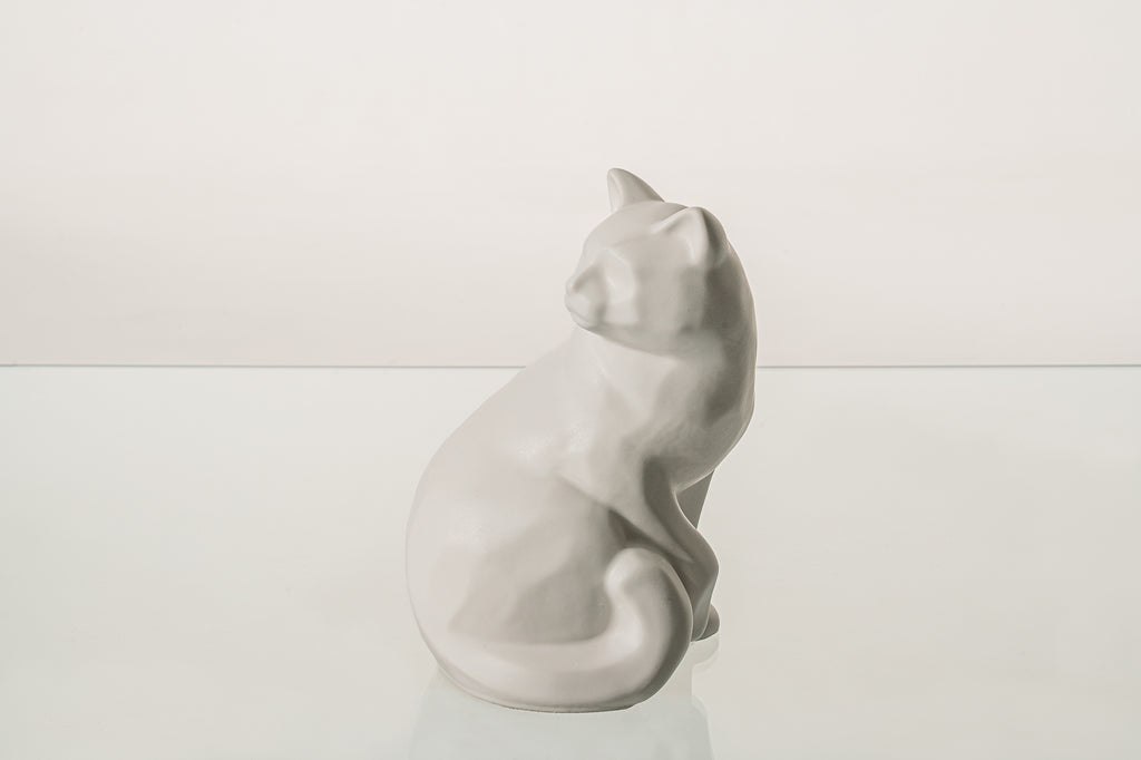 Urne Funéraire Chat – "Félix" - Blanc Mat | Urne animaux en céramique