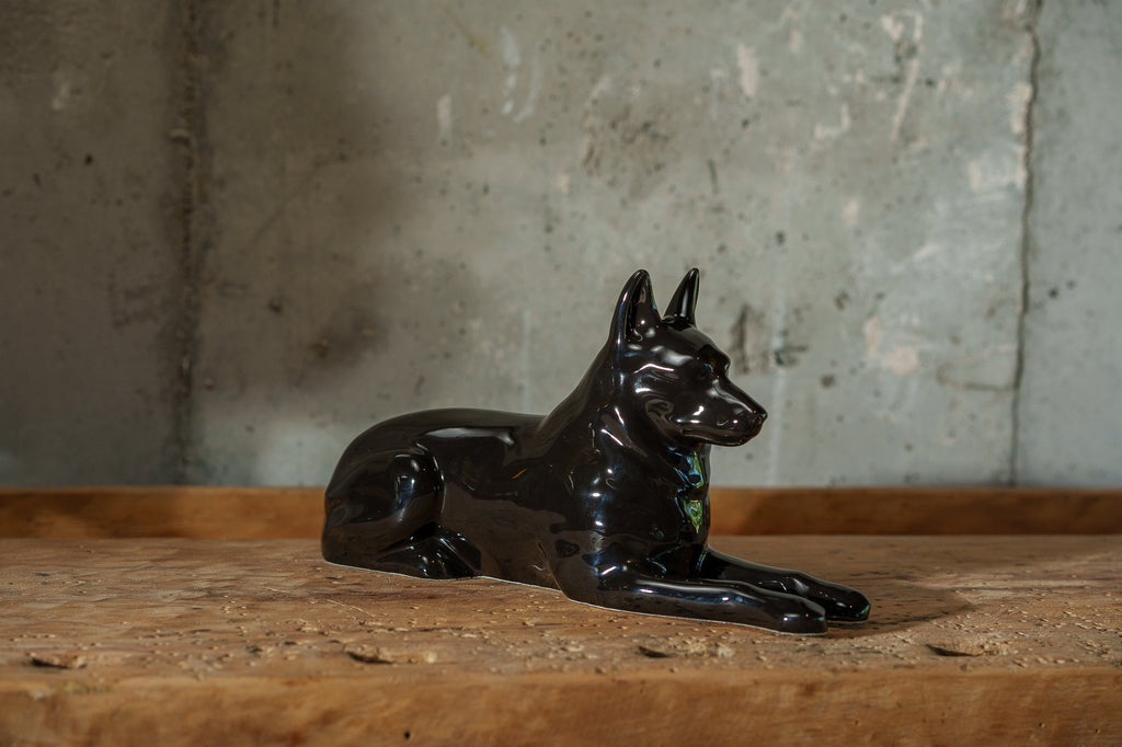 Urne Berger Allemand – Noir | Urne pour animaux de compagnie | Céramique