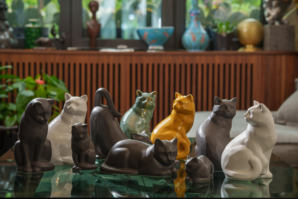 Urne Funéraire Chat. Urne animaux en céramique