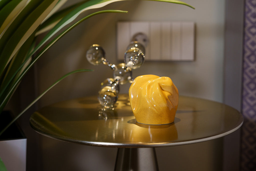 Urne funéraire souvenir Precious - Petite | Jaune ambré | Céramique