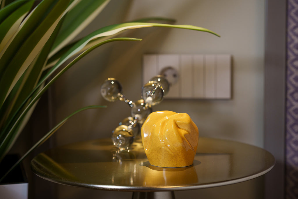 Urne funéraire souvenir Precious - Petite | Jaune ambré | Céramique