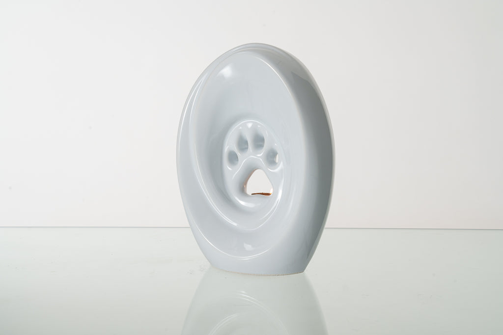 Grande patte avec bougie chauffe-plat - Urne pour cendres - Blanc | Céramique | Fait main