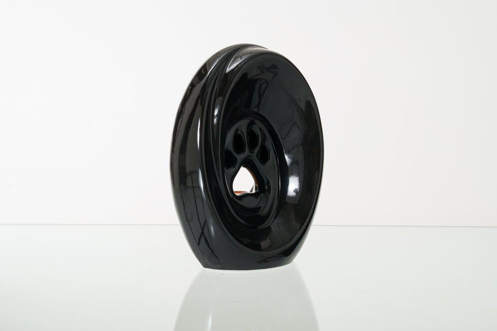 Grande patte avec bougie chauffe-plat - Urne pour cendres - Noir | Céramique | Fait main