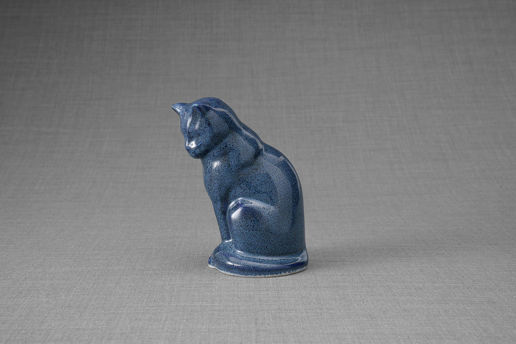 Mini Urne pour Cendres pour Animaux - Bleu chiné | Céramique | Fait main