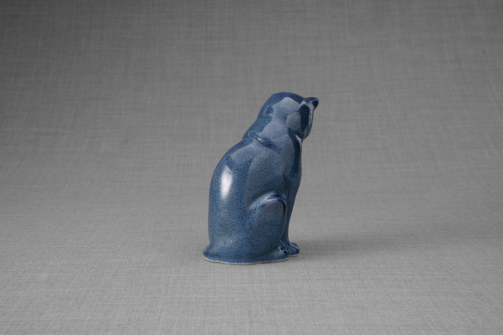 Mini Urne pour Cendres pour Animaux - Bleu chiné | Céramique | Fait main