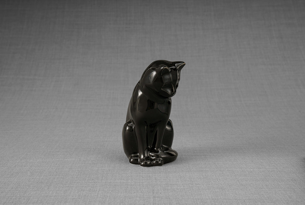 Mini Urne pour Cendres pour Animaux - Noir | Céramique | Fait main