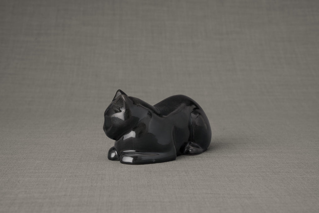 Mini Urne pour Chat - Noir Mat | Céramique | Chat pondeur