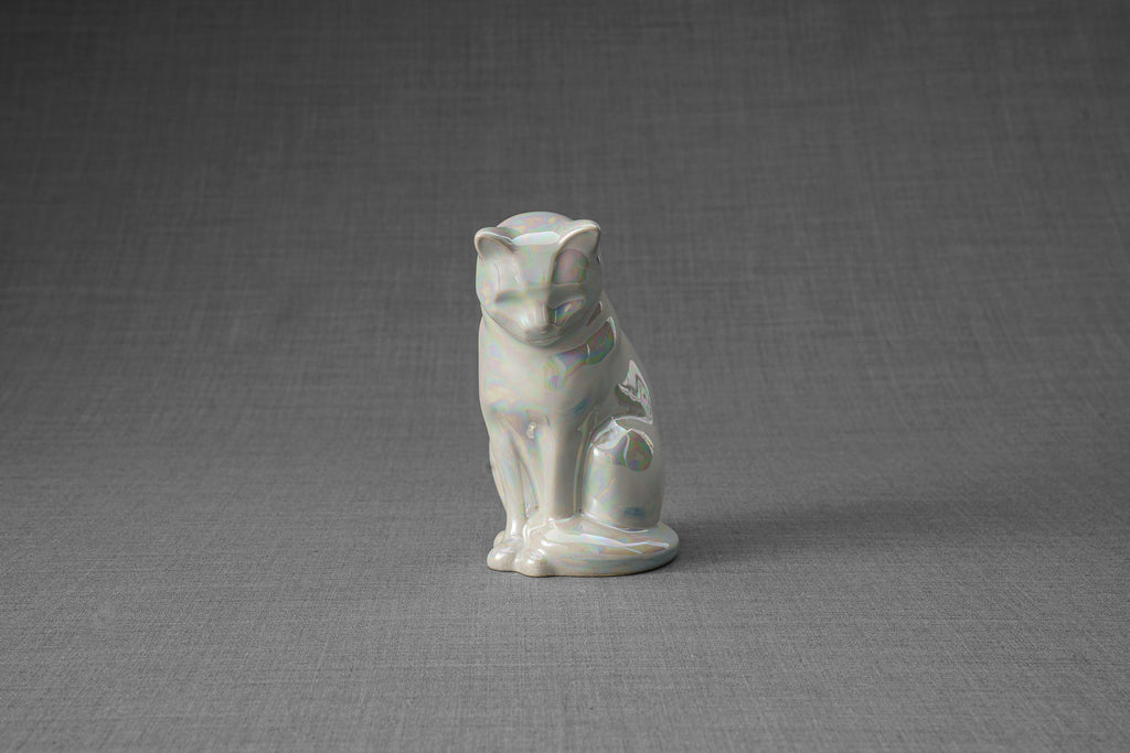 Mini Urne pour Cendres pour Animaux - Blanc Nacré | Céramique | Fait main
