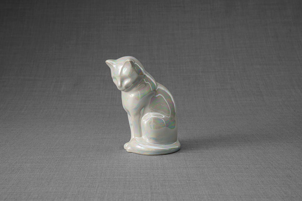 Mini Urne pour Cendres pour Animaux - Blanc Nacré | Céramique | Fait main
