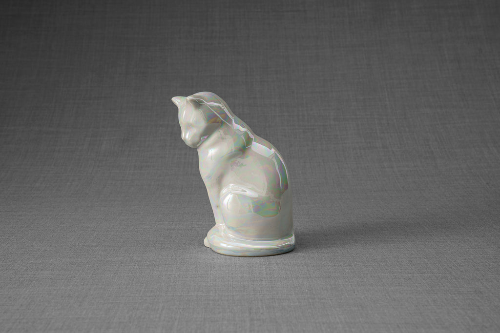 Mini Urne pour Cendres pour Animaux - Blanc Nacré | Céramique | Fait main