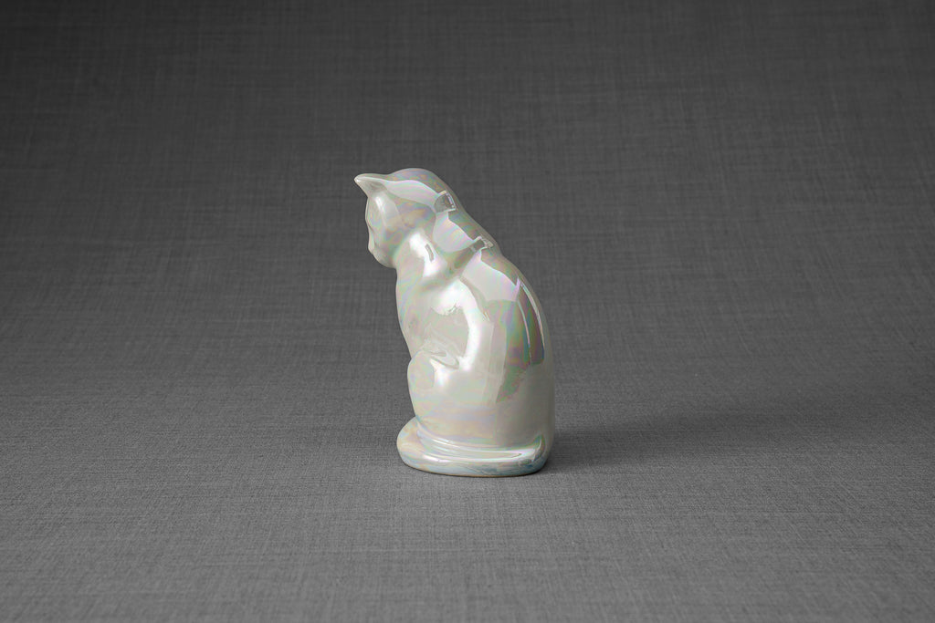 Mini Urne pour Cendres pour Animaux - Blanc Nacré | Céramique | Fait main