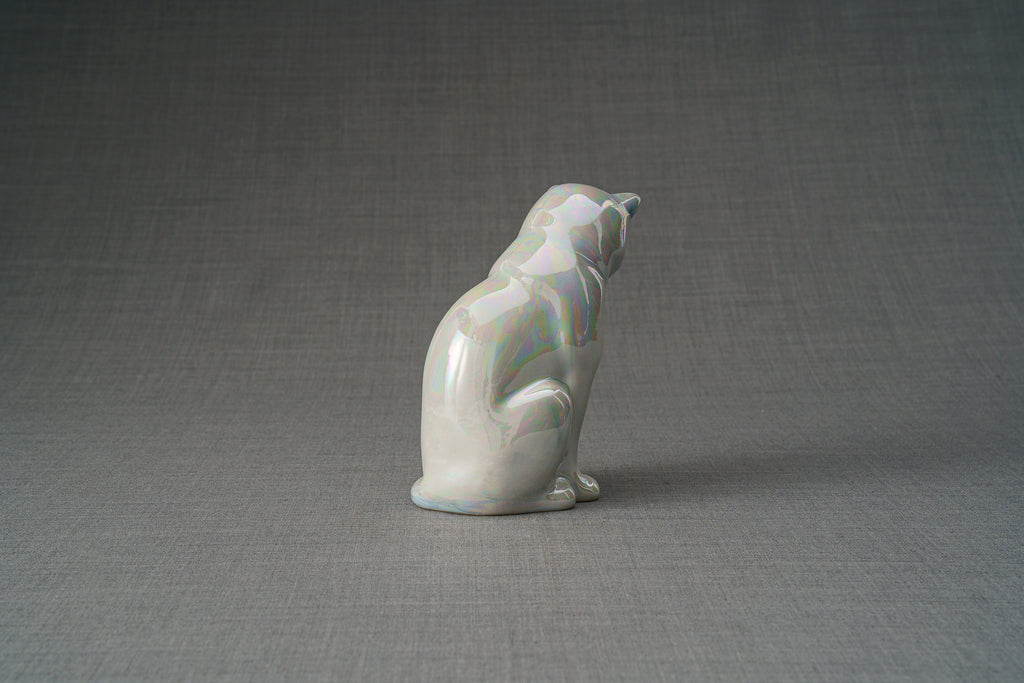 Mini Urne pour Cendres pour Animaux - Blanc Nacré | Céramique | Fait main