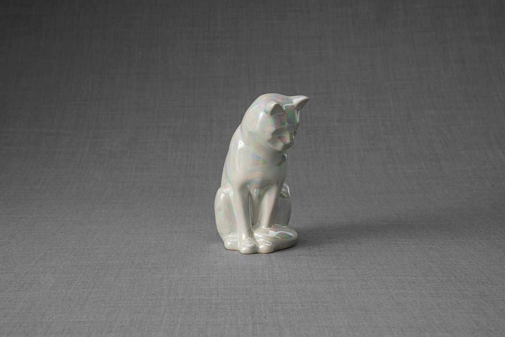 Mini Urne pour Cendres pour Animaux - Blanc Nacré | Céramique | Fait main