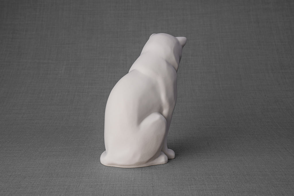 Urne pour animaux de compagnie pour chat - Blanc Matte | Urne animaux en céramique