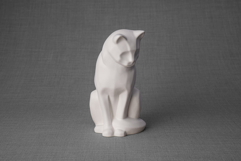 Urne pour animaux de compagnie pour chat - Blanc Matte | Urne animaux en céramique