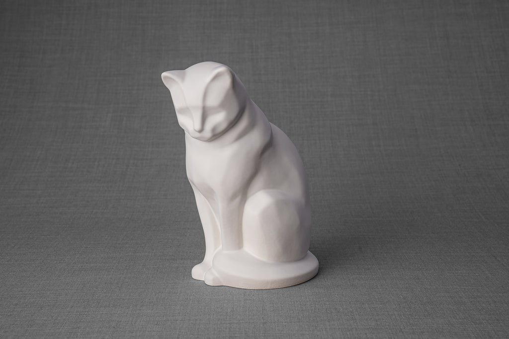 Urne pour animaux de compagnie pour chat - Blanc Matte | Urne animaux en céramique