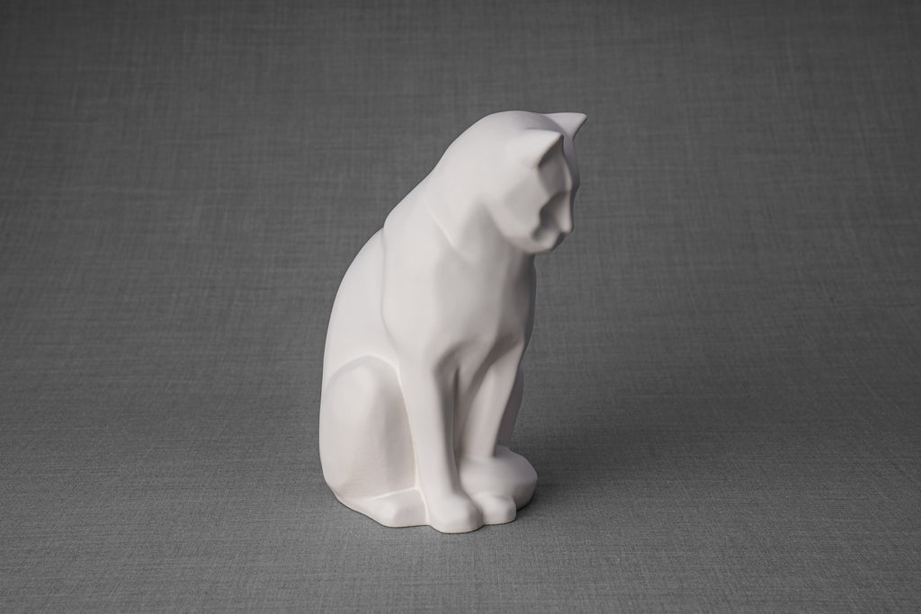 Urne pour animaux de compagnie pour chat - Blanc Matte | Urne animaux en céramique