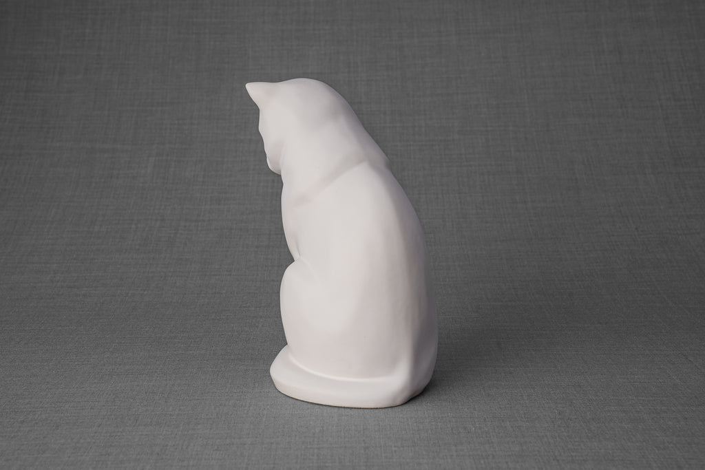 Urne pour animaux de compagnie pour chat - Blanc Matte | Urne animaux en céramique