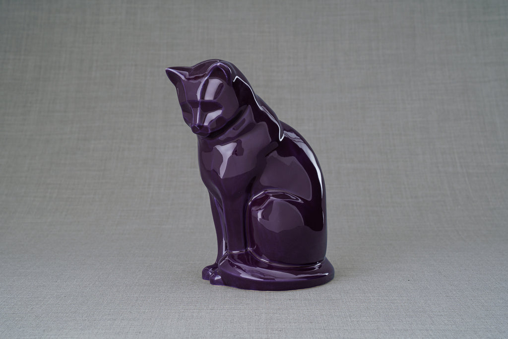 Urne pour animaux de compagnie pour chat - Violet| Urne animaux en céramique