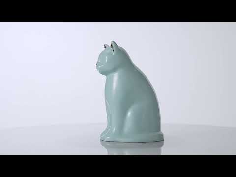 Urne pour Chat "Minou" - Bleu Bébé | Céramique | Fait à la main