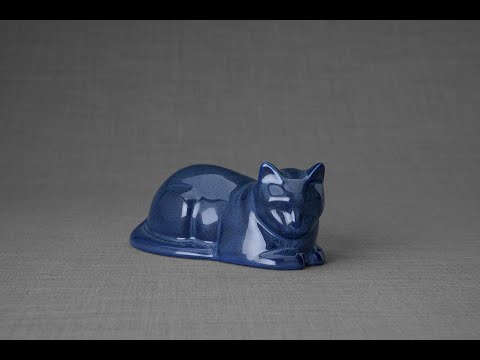 Mini Urne pour Chat - Bleu Mélange | Céramique | Chat pondeur